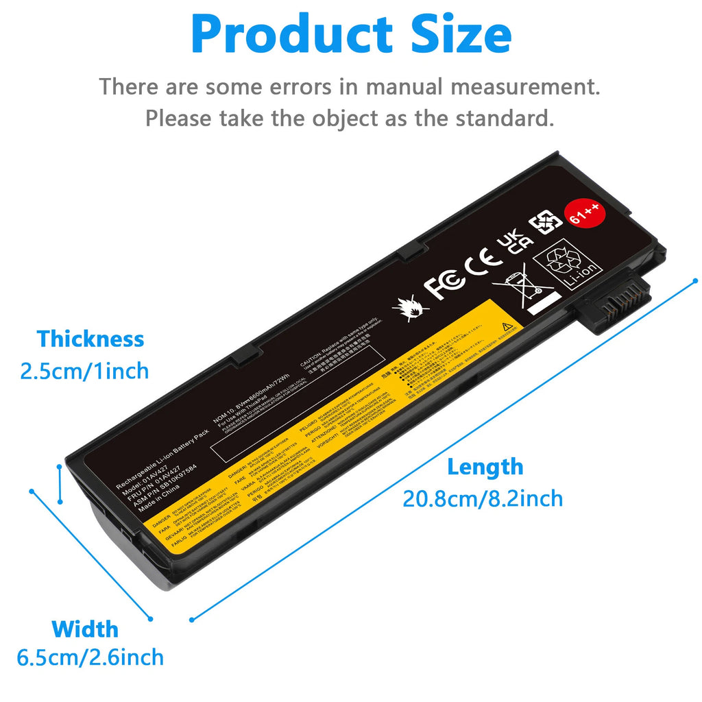 Lot 10 61++ 01AV422 01AV423 Battery for Lenovo Thinkpad T470 T480 T570 P51s P52s