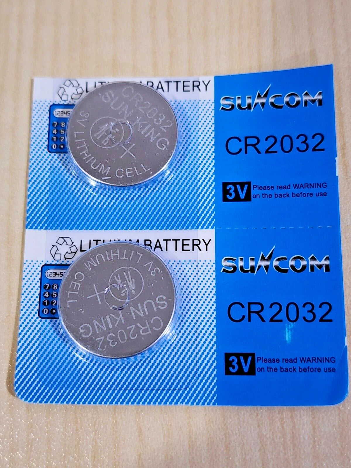 5 New SUNCOM CR2032 CR 2032 ECR2032 3v lithium Battery key fobs