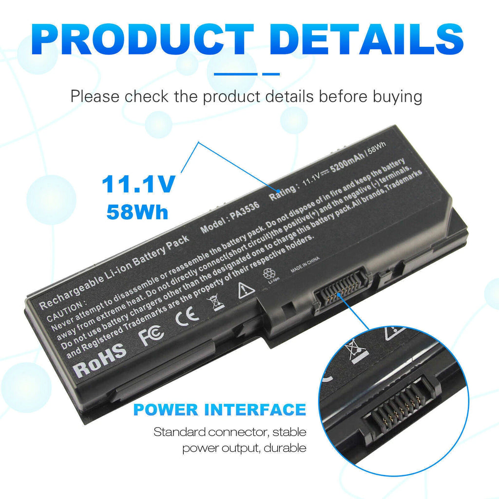 6 Cell Battery for Toshiba PA3536U-1BRS PA3537U-1BAS L350 L355-S7907 PABAS100