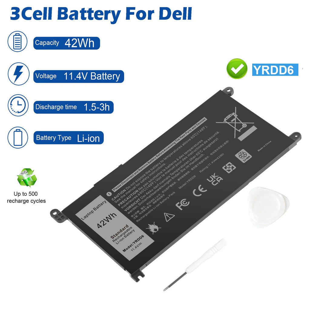 LOT YRDD6 Battery for Dell INSPIRON 3583 3593 3793 5493 5585 5593 5480 5590 5594