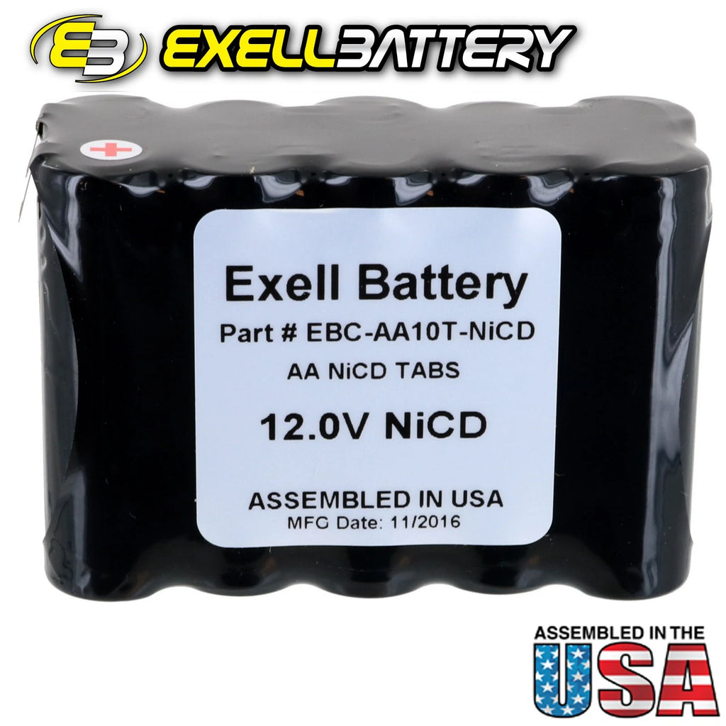 Exell 12 V 1000 mAh (10xAA) NiCd Battery Pack w/ Tabs