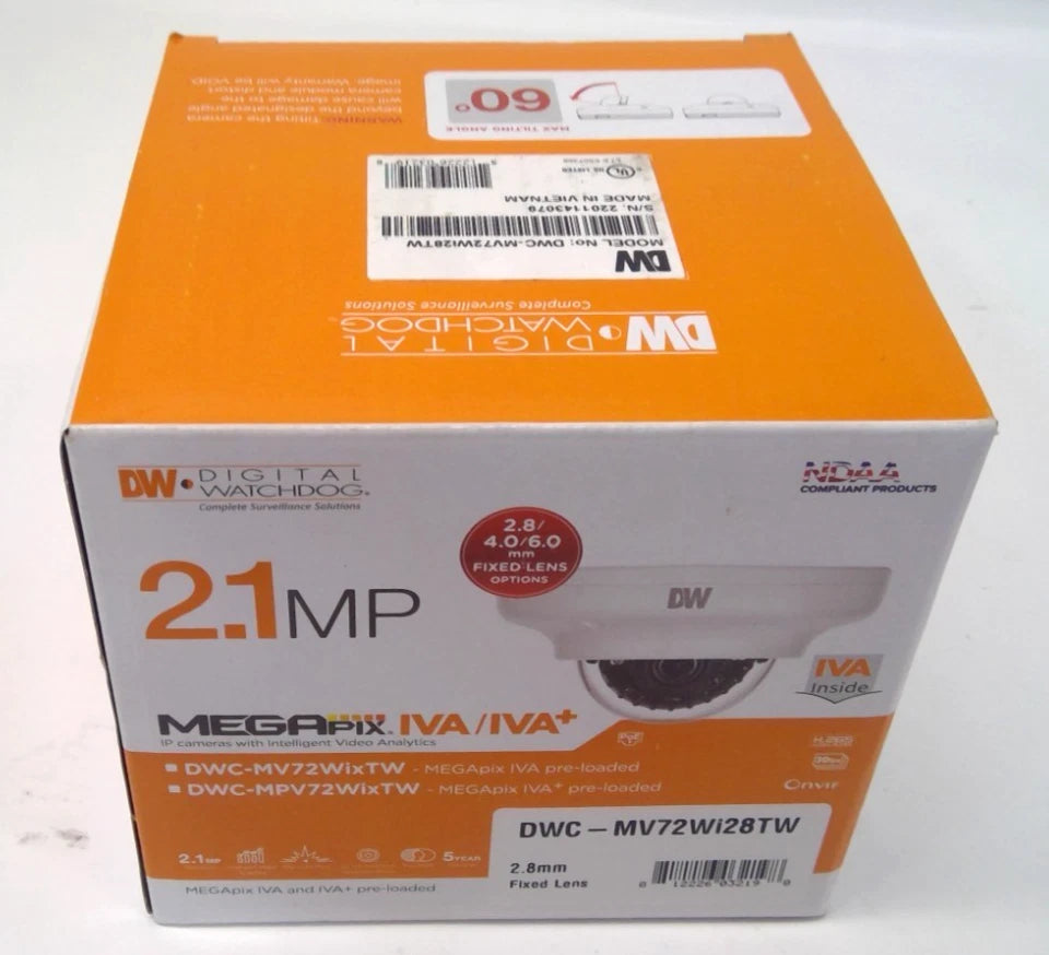 Digital Watchdog DWC-MV72WI28TW 2.1MP Vandal Dome IP Camera/Star-Light Plus & IR