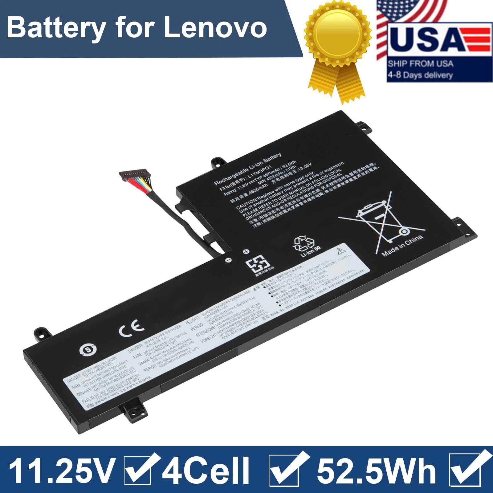 Replacement L17C3PG1 L17M3PG2 Battery for Lenovo Legion Y530 Y530-15ICH L17M3PG1