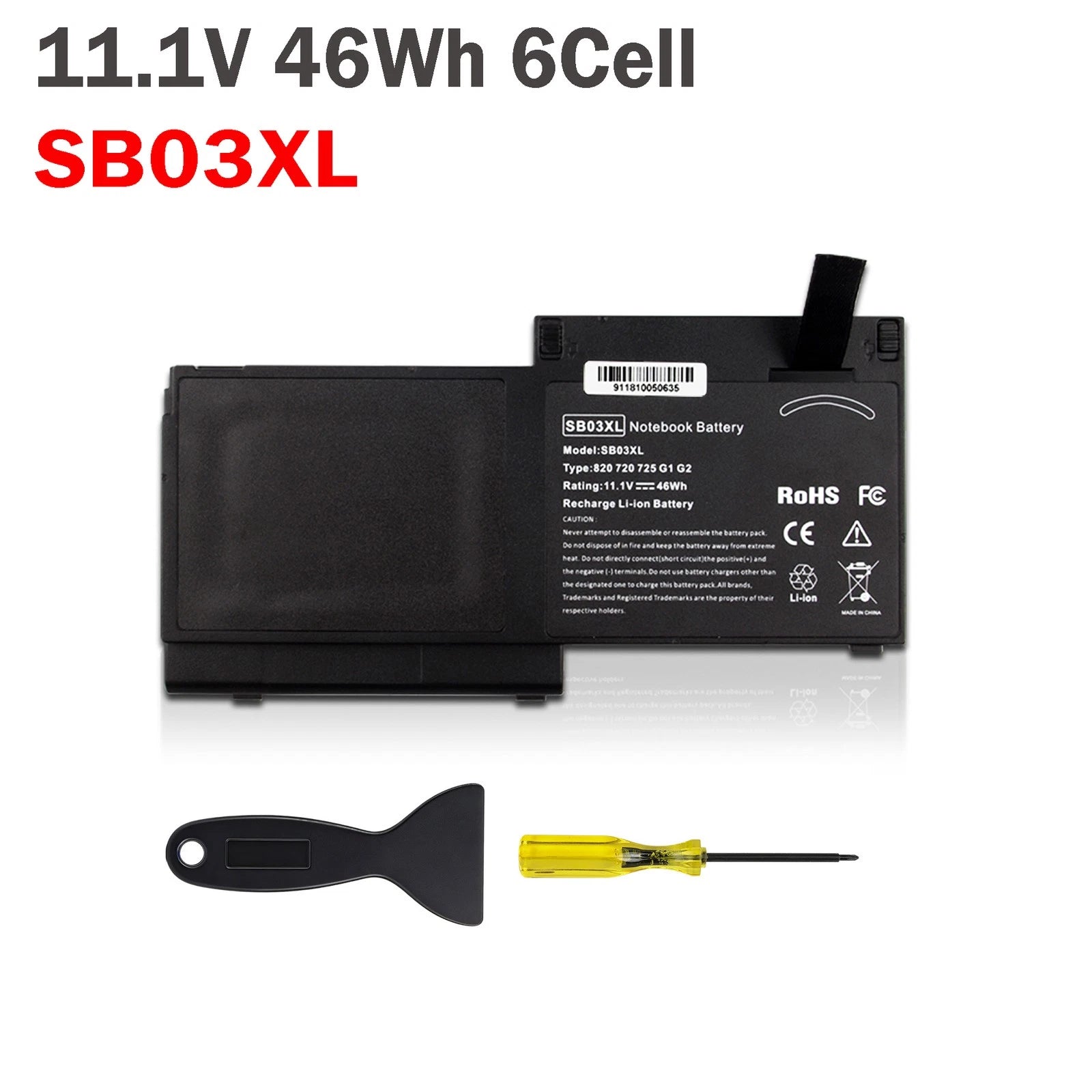 SB03XL Battery For HP Elitebook 720 G1 G2 725 820 825 717378-001 716726-421 46Wh