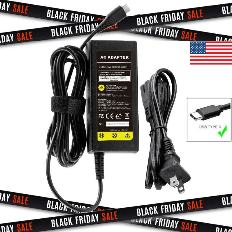 USB AC Adapter Charger for Dell Latitude 5420 5520 7520 3320 3420 3520 Laptop