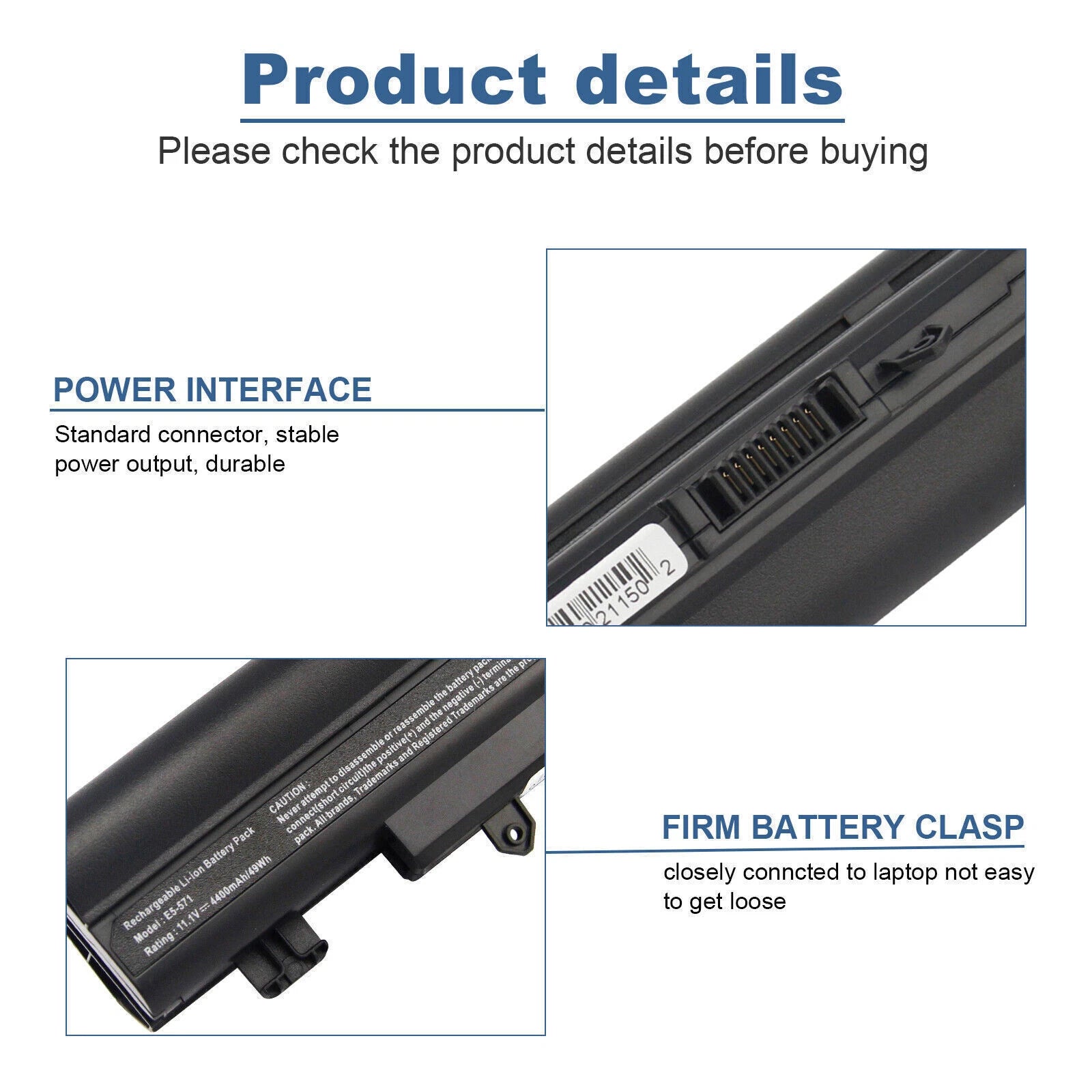 4400mAh AL14A32 Replacement Battery for Acer Aspire E1/E5/E14/E15 Aspire V3/V5