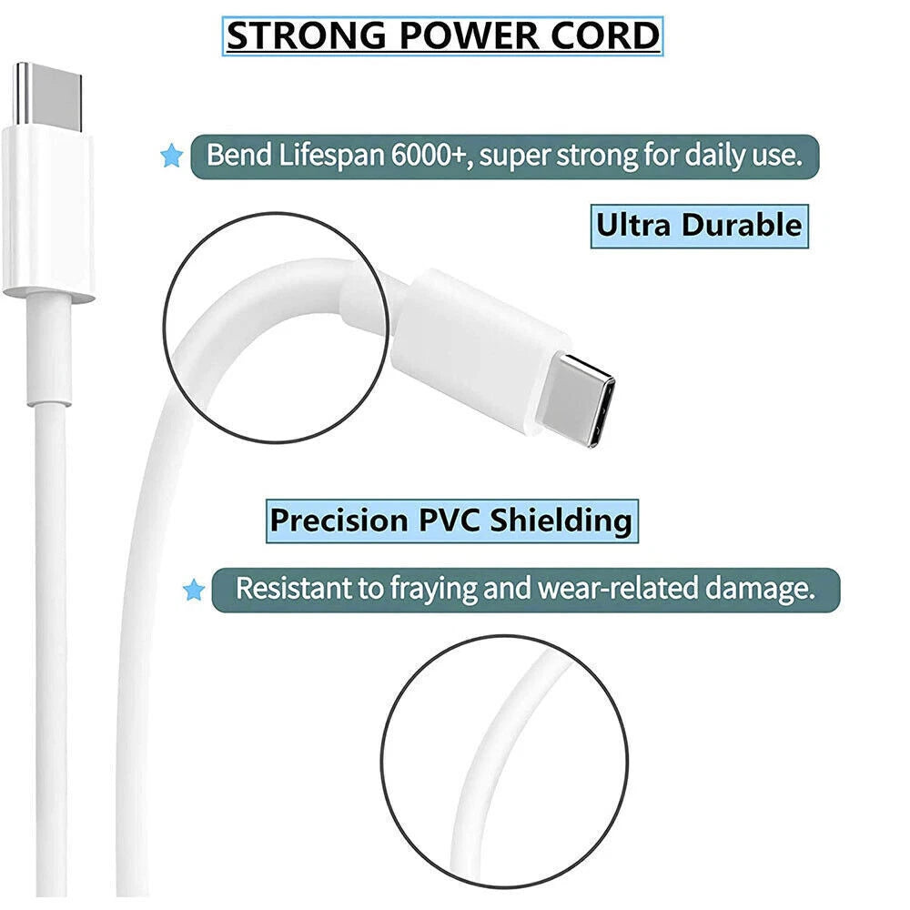 96W USB-C Mac Book Pro Charger Type C AC Adapter Power Supply +CABLE White/Black