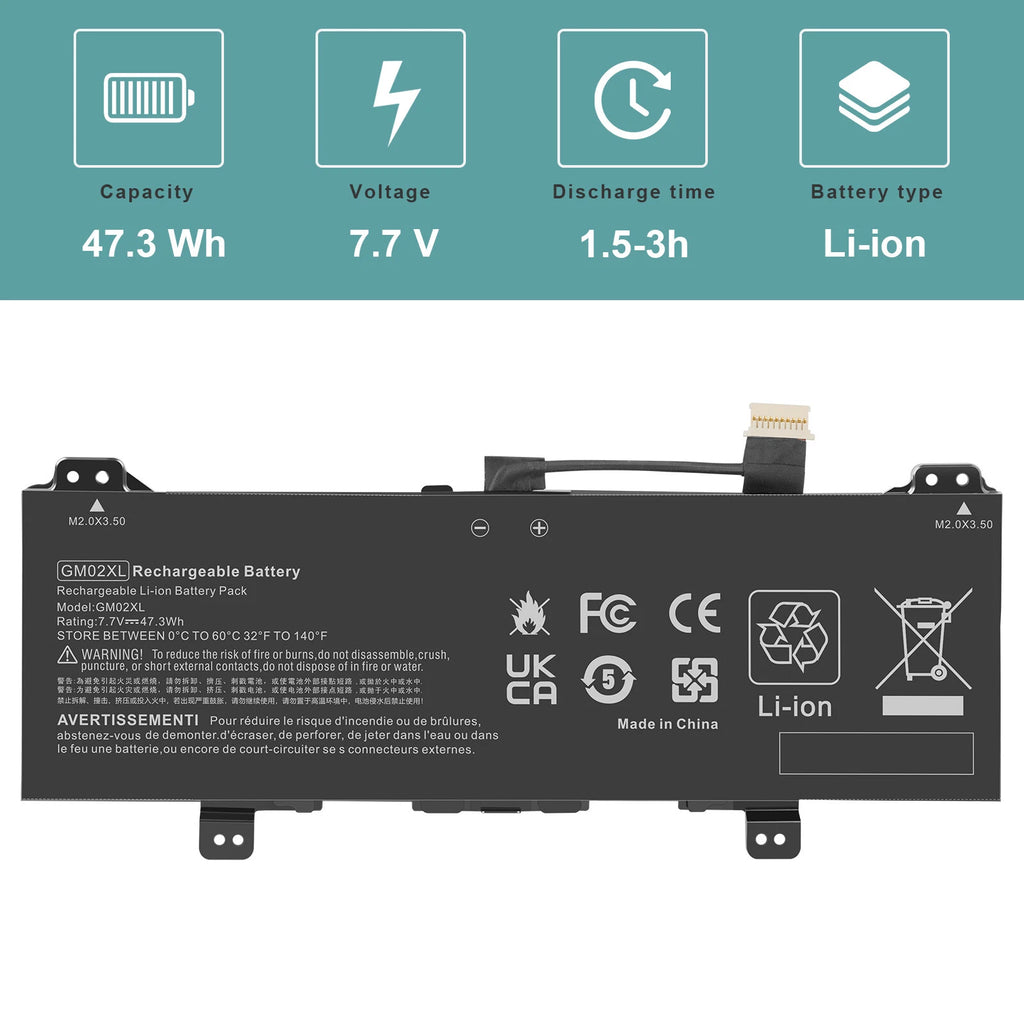 GM02XL Battery for HP Chromebook 14-CA061DX 917679-271 HSTNN-DB7X 917725-855 US