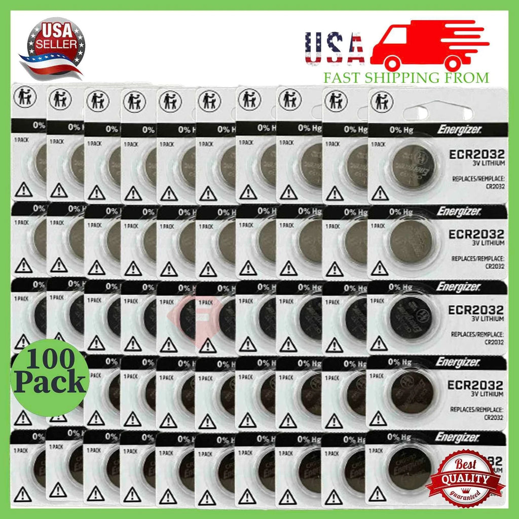 Original Energizer CR2032 CR 2032 3V LITHIUM COIN BATTERY DL2032 (100 Batteries)