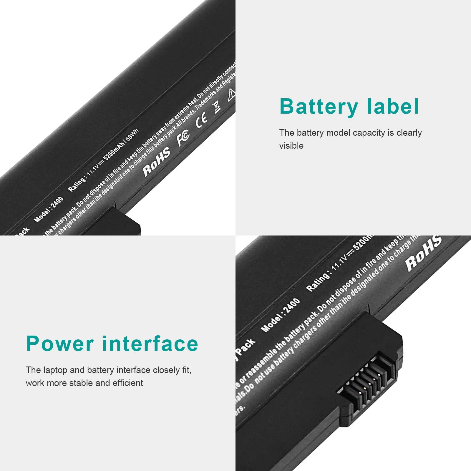 Battery for HP EliteBook 2530p 2540p 2400 2533t EH767AA HSTNN-DB22 6 Cells NEW