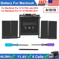 ?A1819 A1706 Battery For Apple MacBook Pro 13" inch A1706 Late 2016, Mid 2017 US
