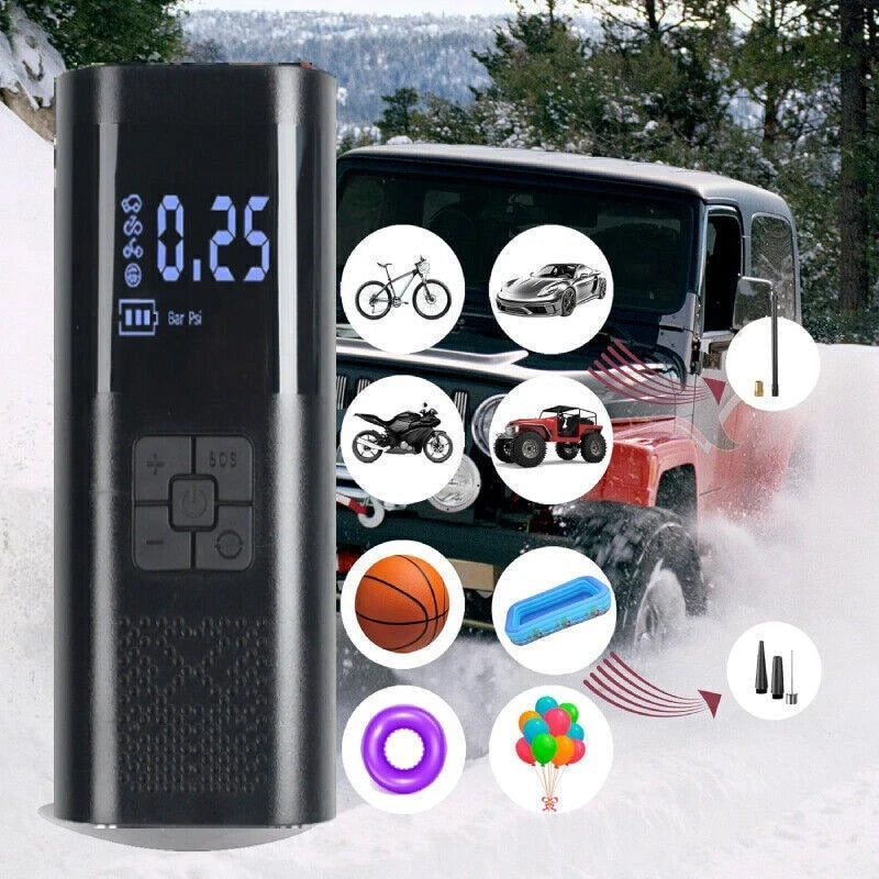 Rechargeable Battery-Powered Cordless Electric Pump Car Tire Air Inflator Tyre