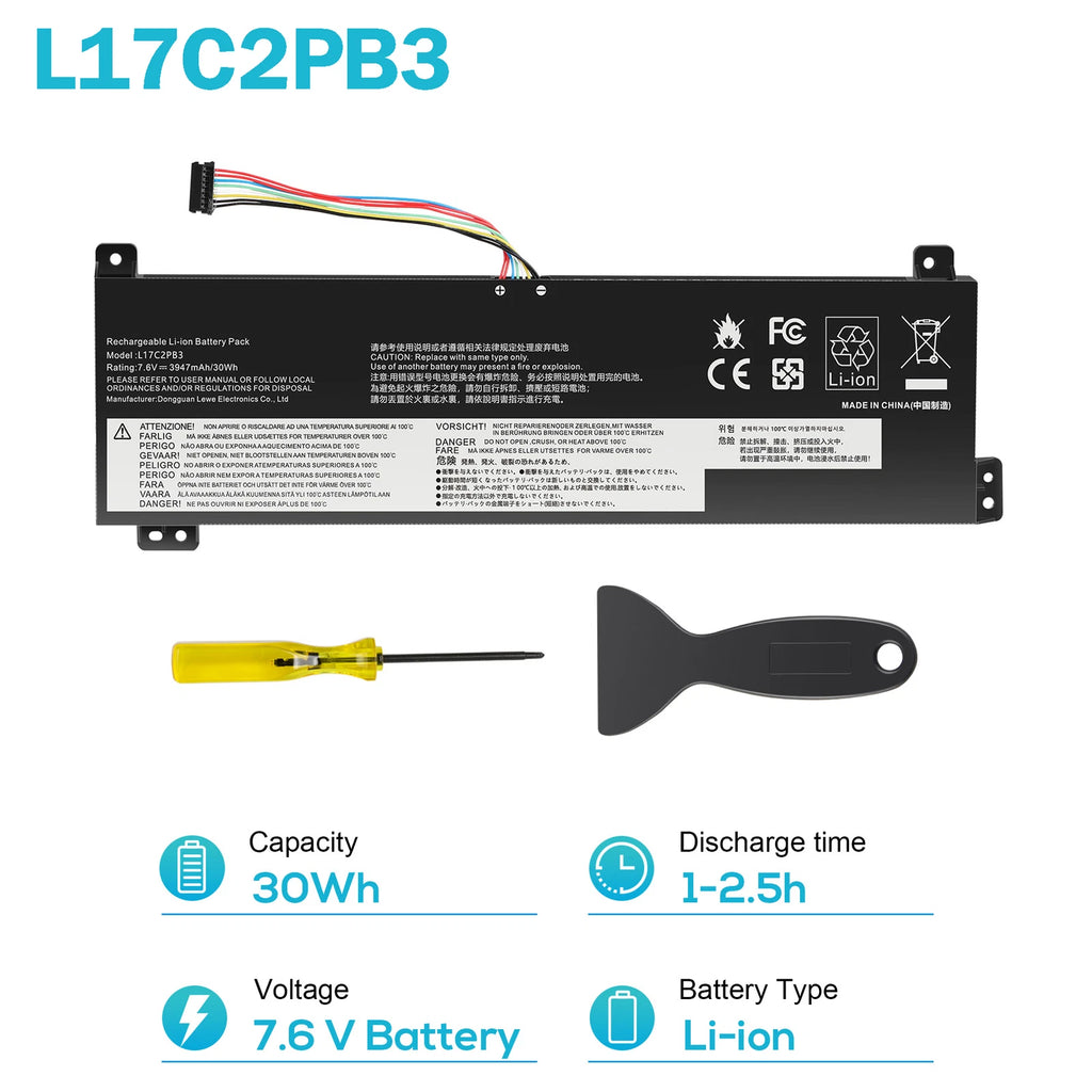 Battery L17C2PB3 L17L2PB3 For Lenovo V130-15IGM V130-15IKB V330-15IKB V130-15IGM