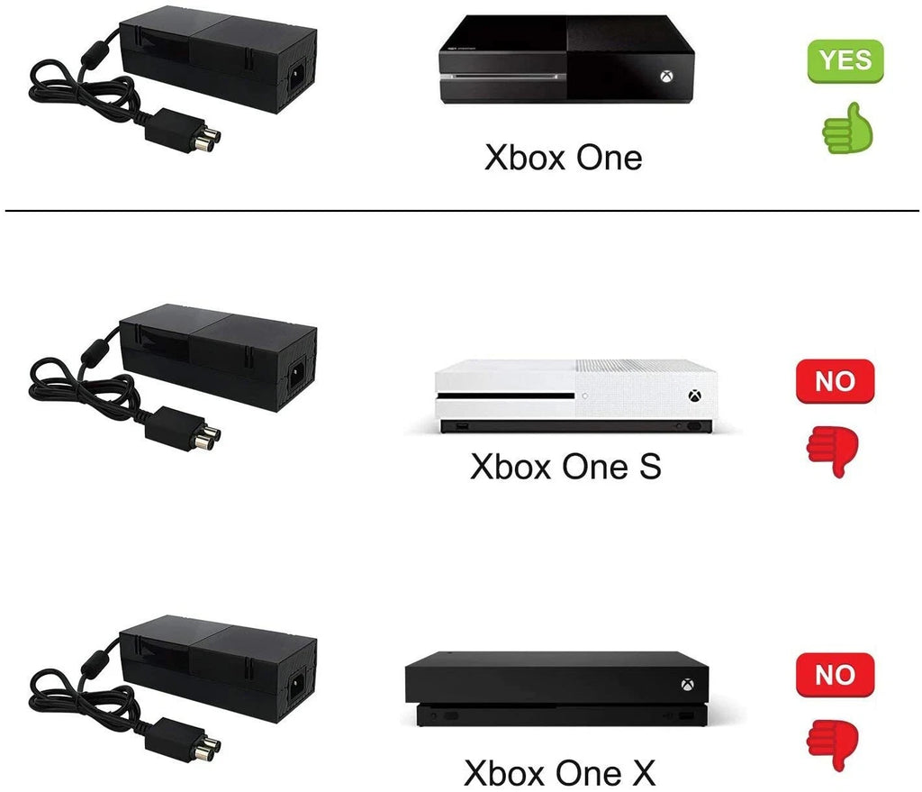 For Microsoft Xbox One, Xbox 1 Console Adapter Charger Power Supply Brick+ Cord