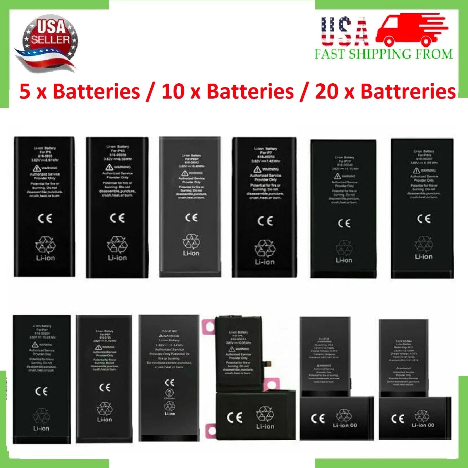 Internal Battery Replacement For iPhone 6 6S 7 8 11 12 13 Pro X XS XR Wholesale