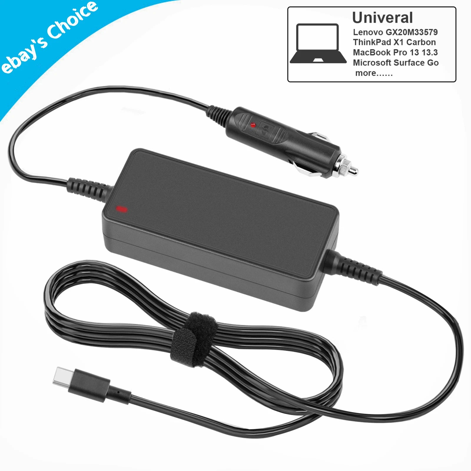 90W USB-C Laptop CAR Charger for Lenovo Yoga Thinkpad MacBook Acer Samsung Asus