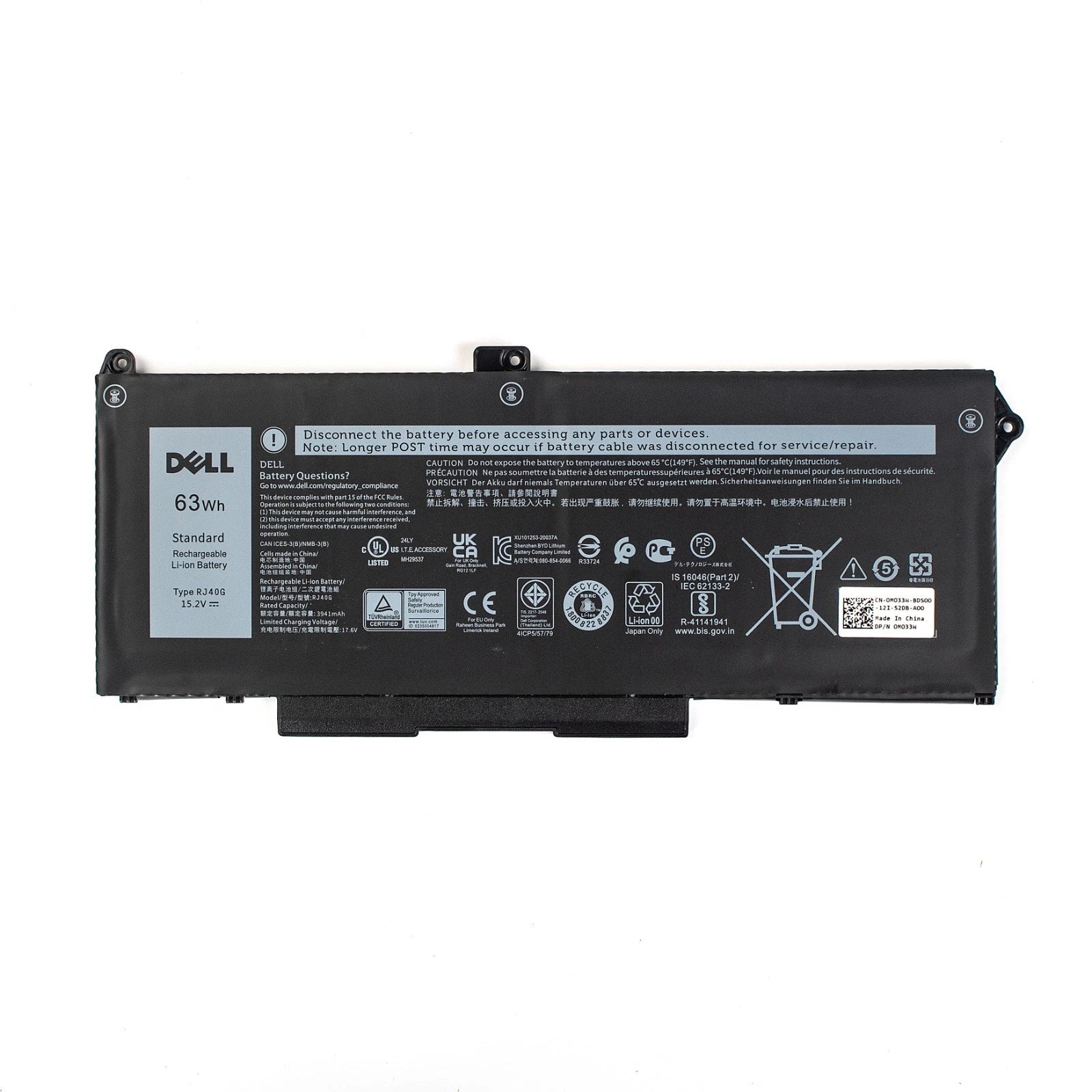 Genuine RJ40G Battery for Dell Latitude 15 5520 14 5420 Precision 15 3560 63WH