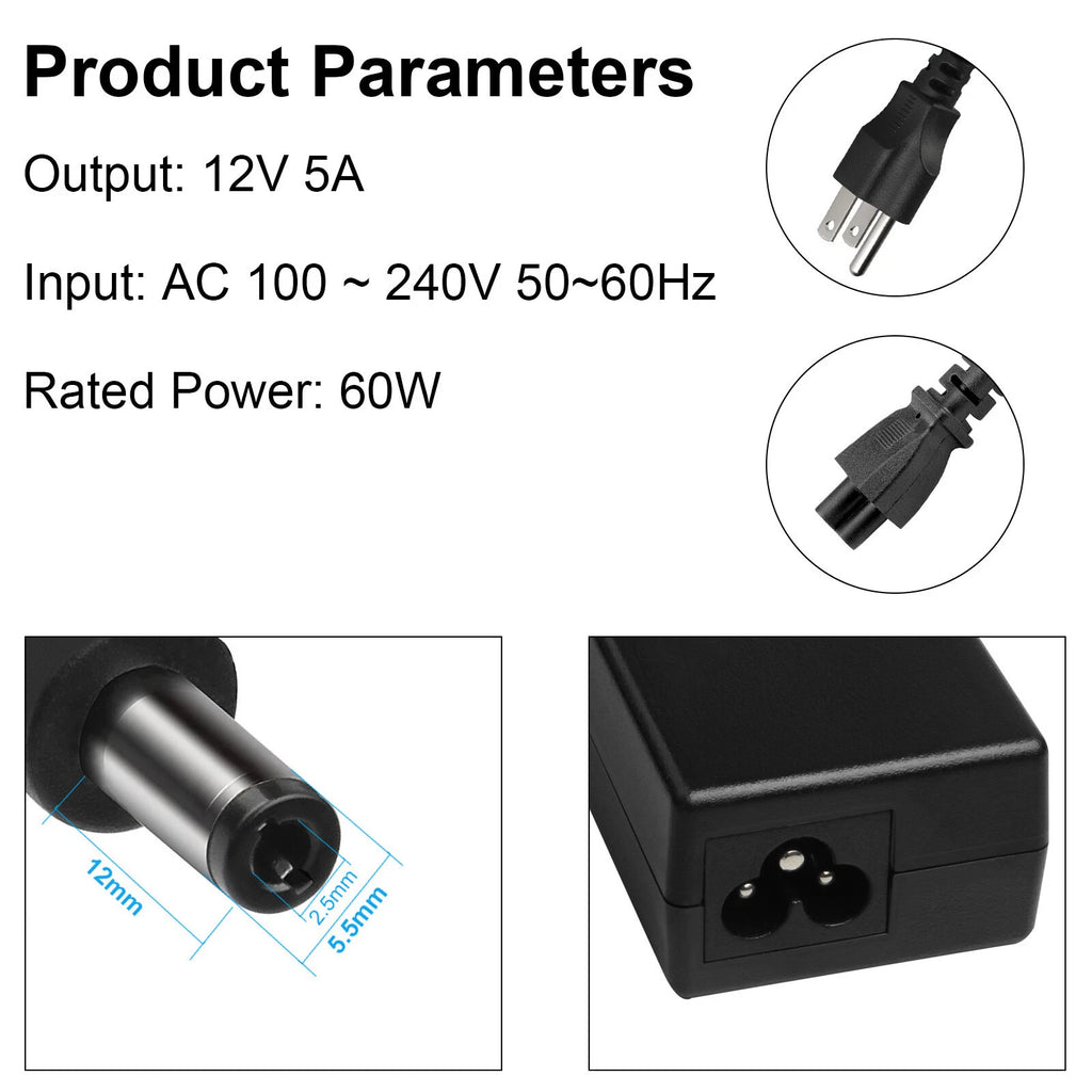 12V 5A AC Power Supply Cord Adapter for iMax B5 B6 LiPo Balance Battery Charger