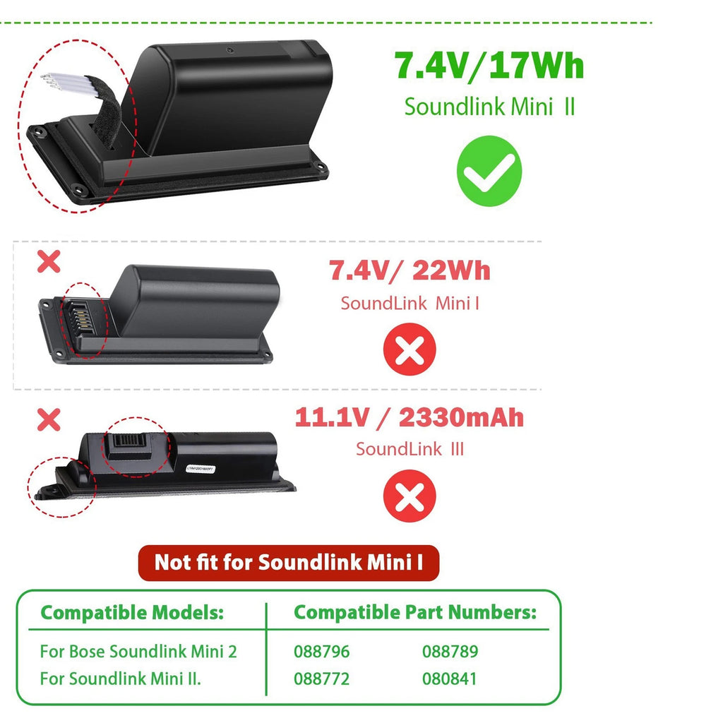 Battery 088796 For BOSE Soundlink MiniII 2 Speaker 088772 088789 80841 17Wh 7.4V