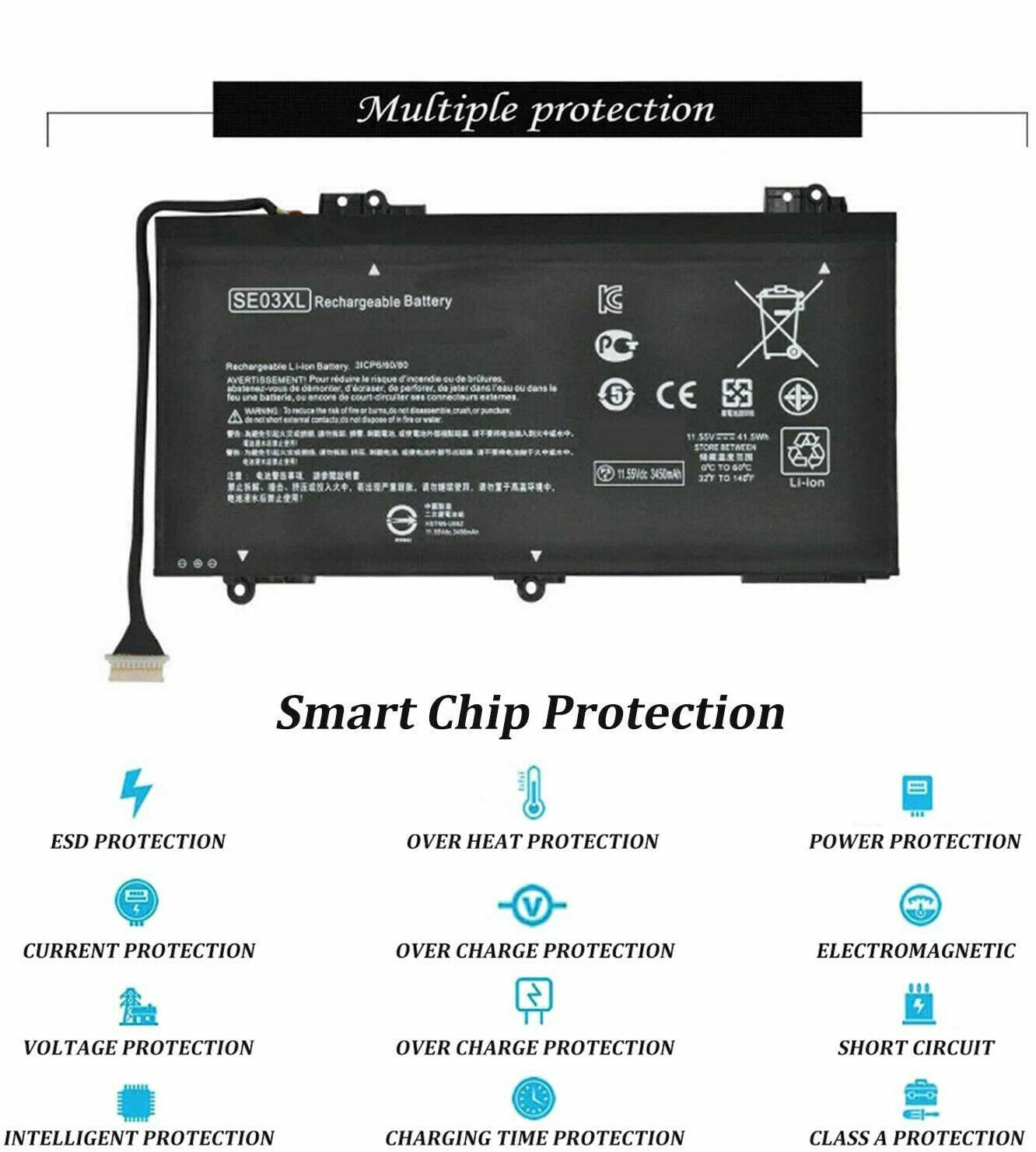 SE03XL Battery for HP Pavilion 14-AL HSTNN-LB7G 849568-421 849908-850 11.55V 46W