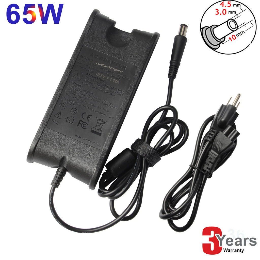 For Dell Inspiron 15 5568 5578 P58F001 2-in-1 Laptop 65W Charger AC Adapter Cord