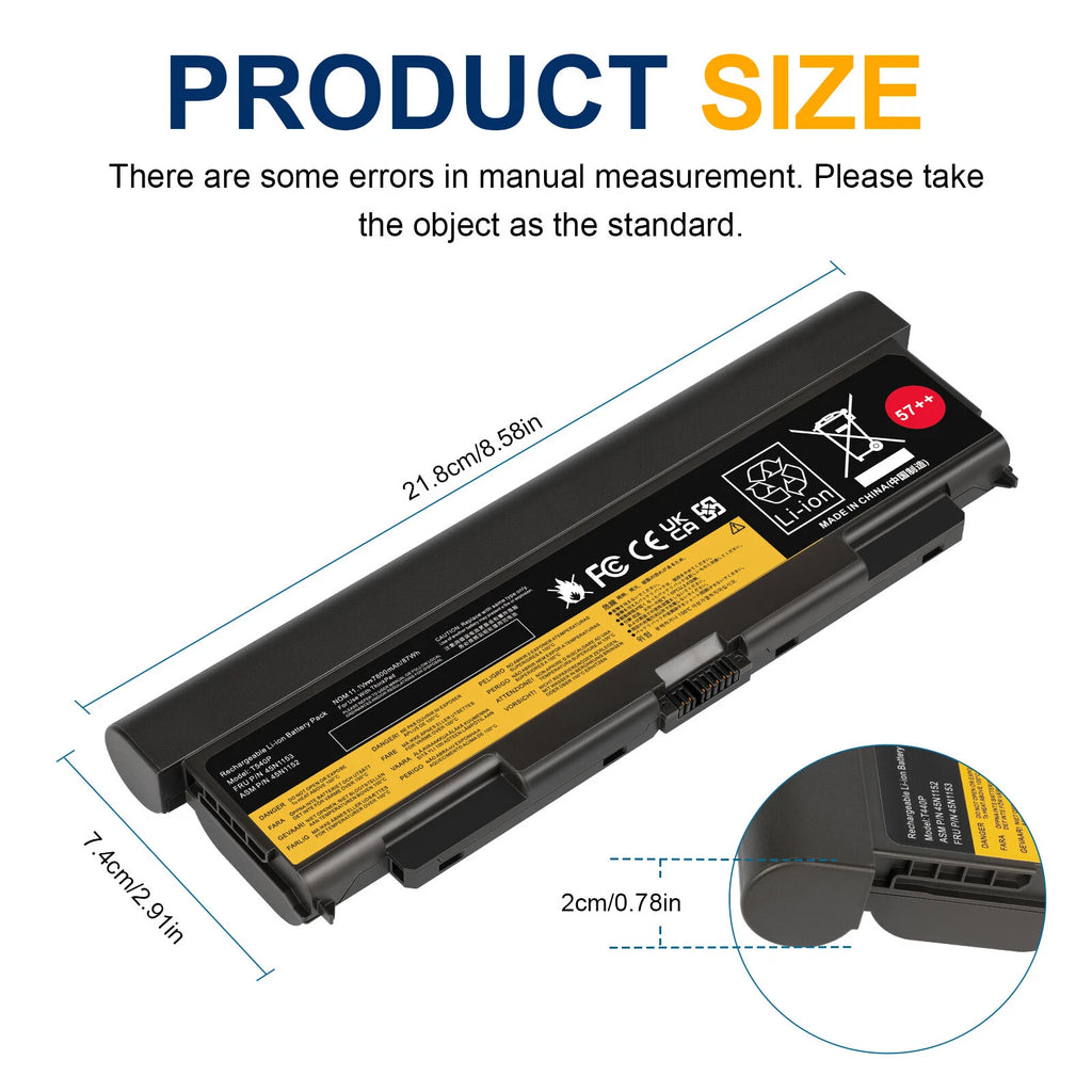 9 Cell Battery 57++ For Lenovo ThinkPad T440p T540p W540 L440 L540 0C52864 F