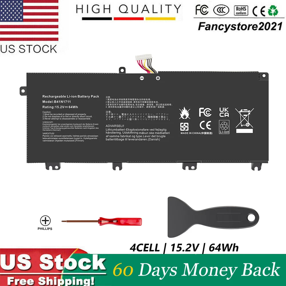 B41N1711 New Battery For ASUS ROG STRIX GL503GE GL703GE GL503VM FX503 15.2V 64Wh