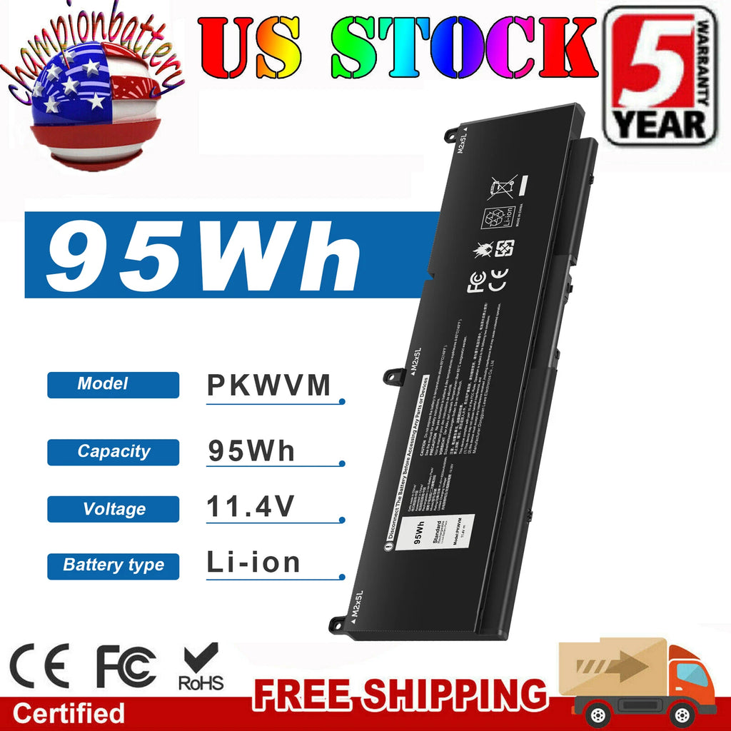 PKWVM Battery For Dell Precision 7550 7560 7750 7760 Mobile Workstation P44 95Wh