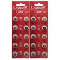 20 Loopacell AG9 394 D394 GP94 L936 LR45 Alkaline Button Cell Batteries