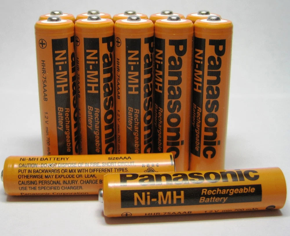12 Pcs Panasonic AAA Rechargeable Batteries for Cordless Phones 700mAh NiMH 1.2v