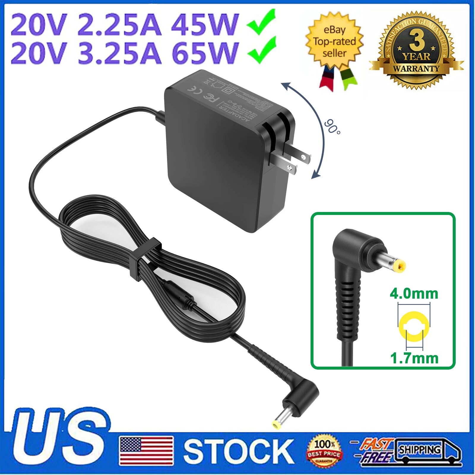 AC Adapter For Lenovo IdeaPad 3 15ITL6 82H8 82H800G6US Laptop Charger Power Cord