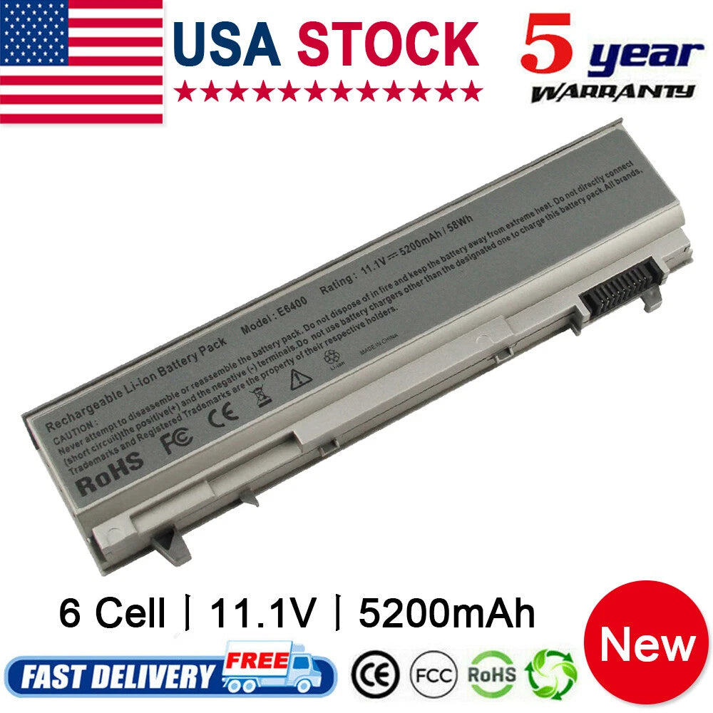 New Battery For Dell Latitude E6400 E6410 E6500 E6510 PT434 W1193 4M529 Laptop