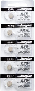 Energizer 362-361 1.55v #362/361 Low-Drain Battery (SR721SW), 5 Count (Pack...