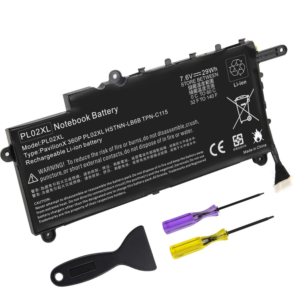 Battery PL02XL for HP Pavilion 11-n x360 Series 11-n010dx 751875-001 751681-421
