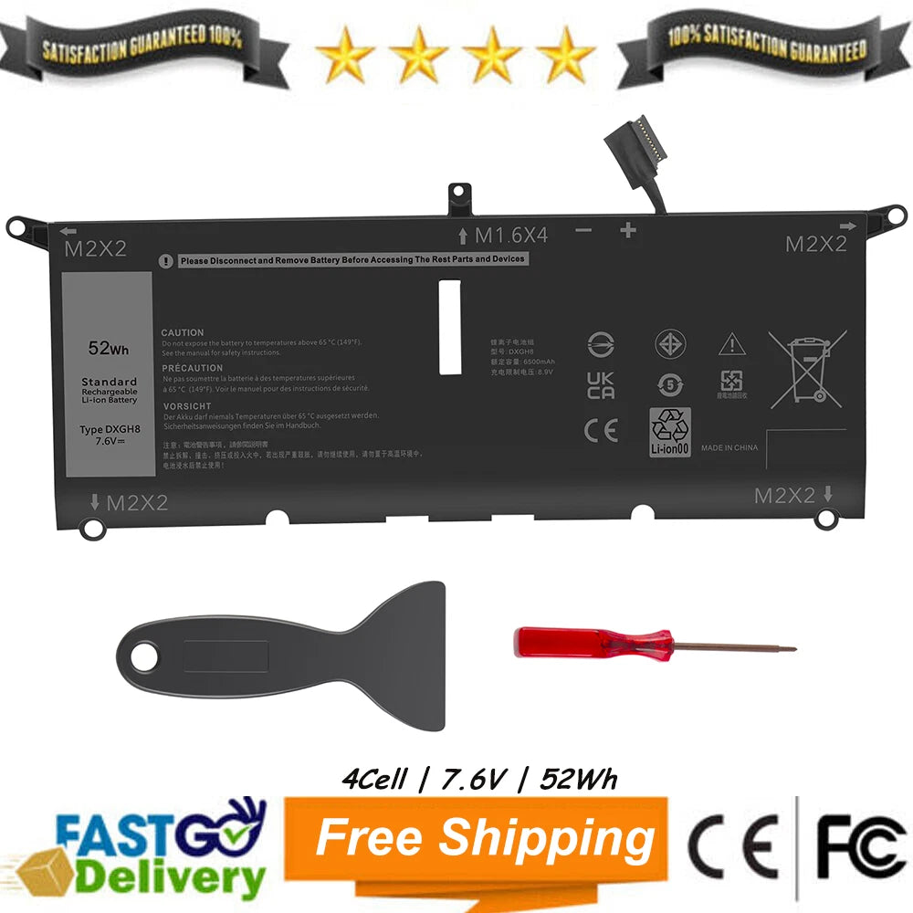 DXGH8 52Wh Battery for Dell XPS 13 9370 13 9380 Inspiron 5390 5391 7390 Series