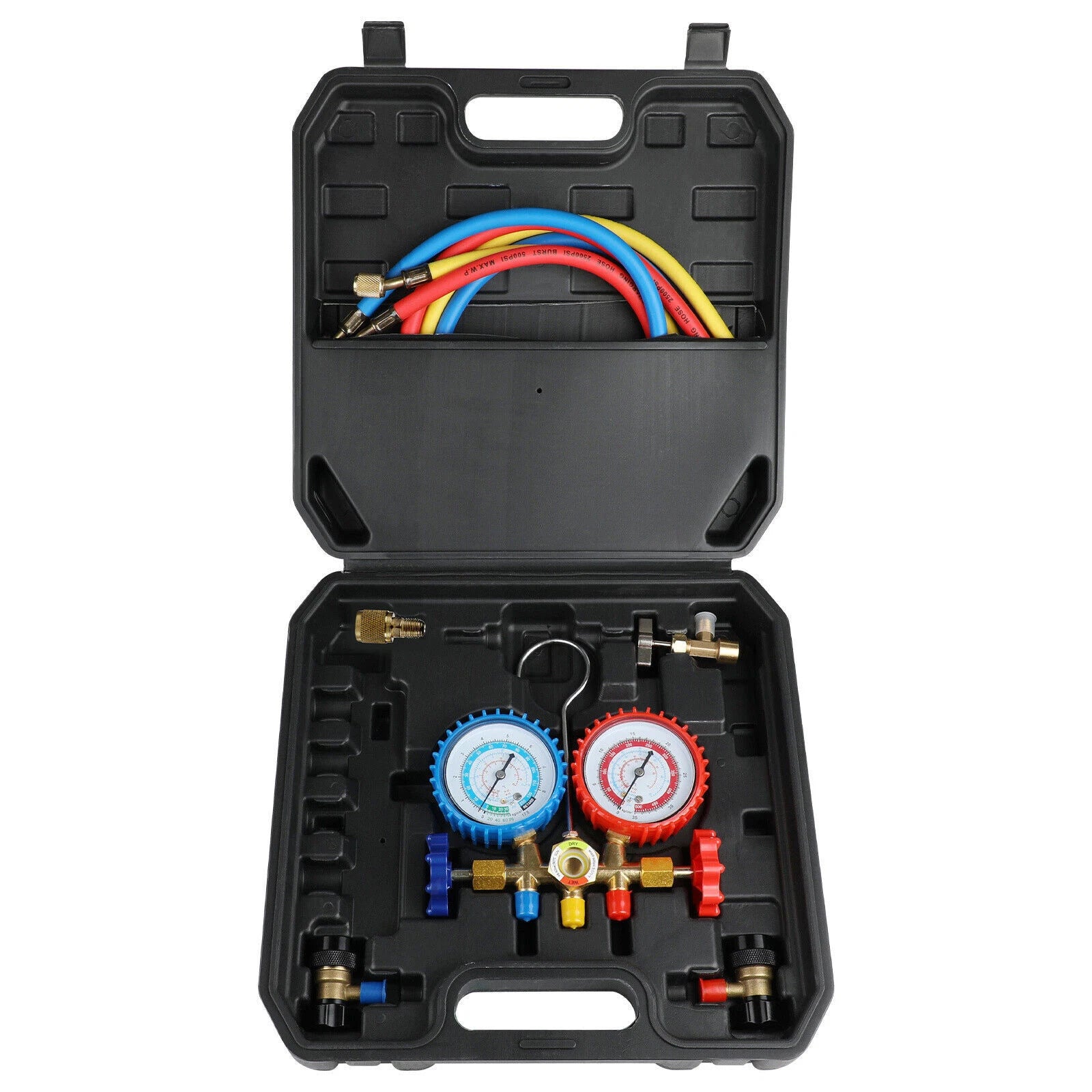 AC Manifold Gauge Set 3-Way Fit R134A R22 R12 R502 Refrigeration Charging Kits