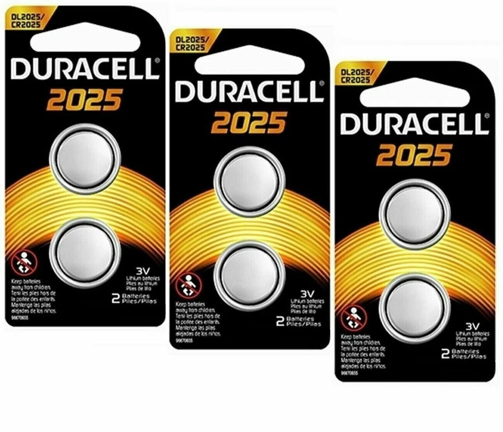 Duracell CR2025 ECR2025 CR 2025 DL2025 3 Volt Battery x 6