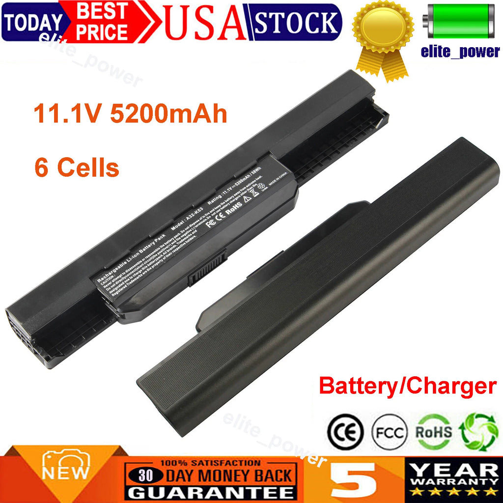 Battery/Charger for Asus A32-K53 K53 K53E A53 A83 A84 X54 X84 Series A31-K53