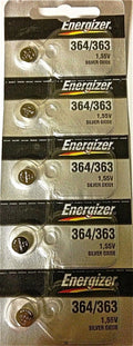 ENERGIZER 364/363 SR621W SR621SW (5 piece) BATTERIES Sealed Authorized Seller