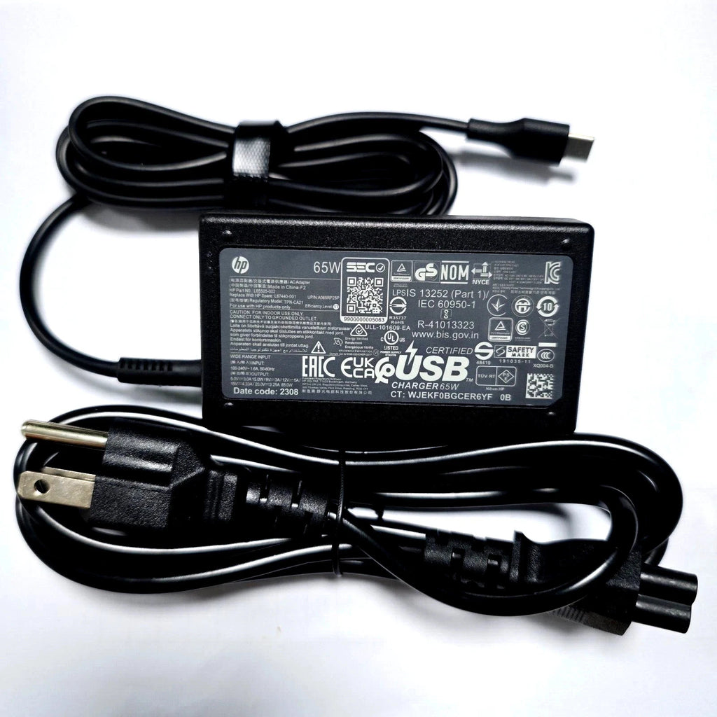 Genuine 65W USB C Type C AC Adapter Charger for HP EliteBook x360 830 840 850 G5