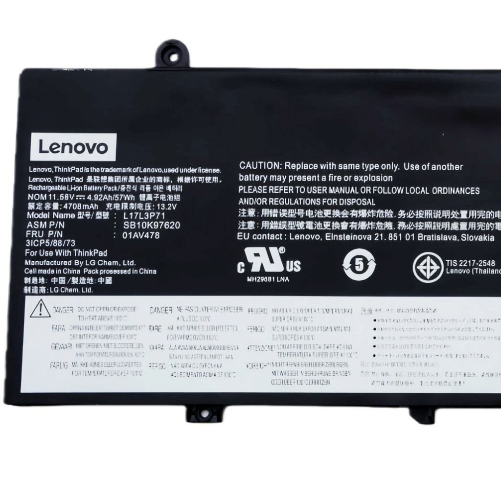 Genuine 57WH L17L3P71 01AV478 Battery For Lenovo ThinkPad T480S 01AV480 L17M3P72
