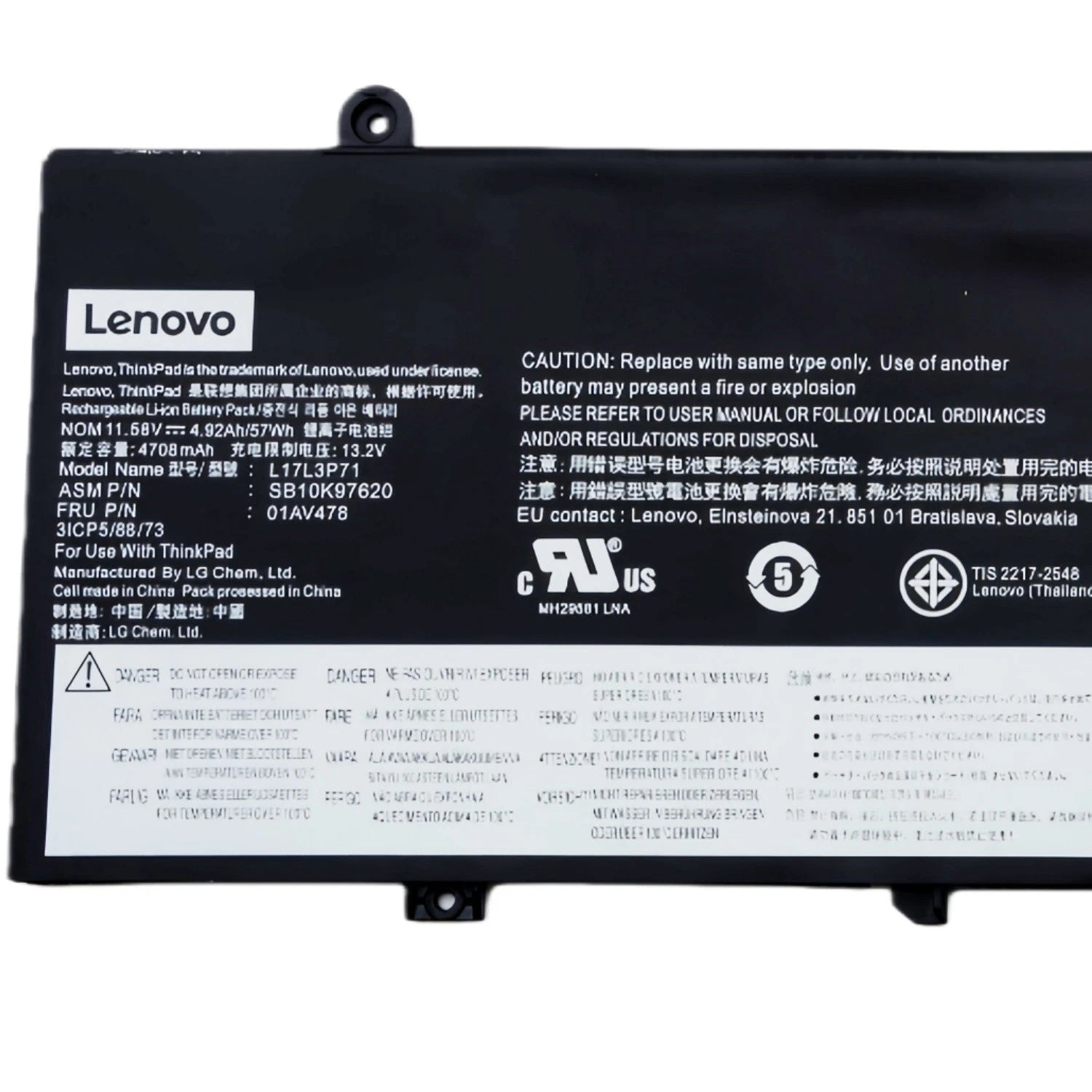 Genuine 57WH L17L3P71 01AV478 Battery For Lenovo ThinkPad T480S 01AV480 L17M3P72