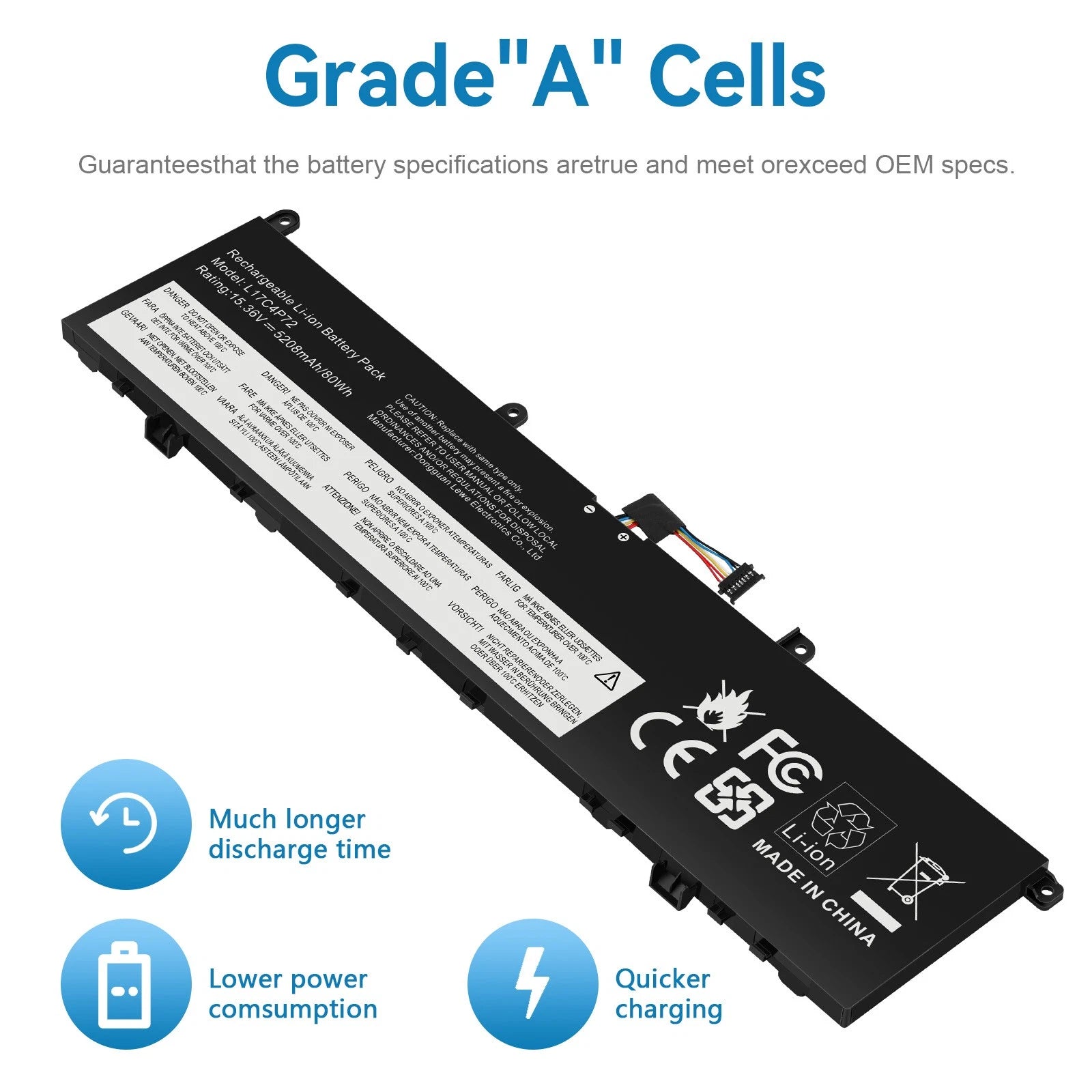 L17C4P72 Battery for Lenovo ThinkPad P1 1st Gen/2nd Gen 01AY969 80WH