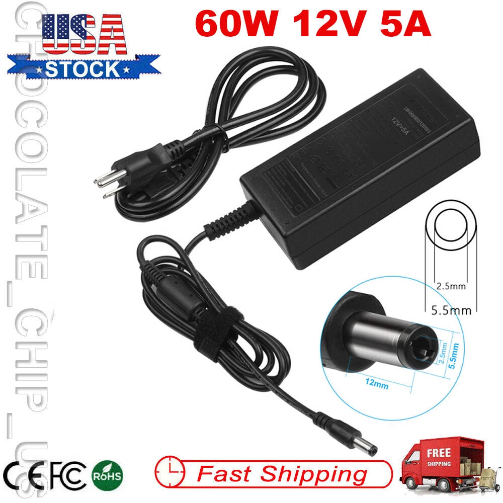 60W AC Adapter For HP 2011X 2211X 2311X LCD Monitor Charger Power Supply Cord