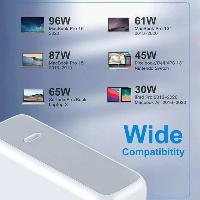 96W USB C Mac Book MacBook Pro Laptop Charger for Apple MacBook Air 2025-2020