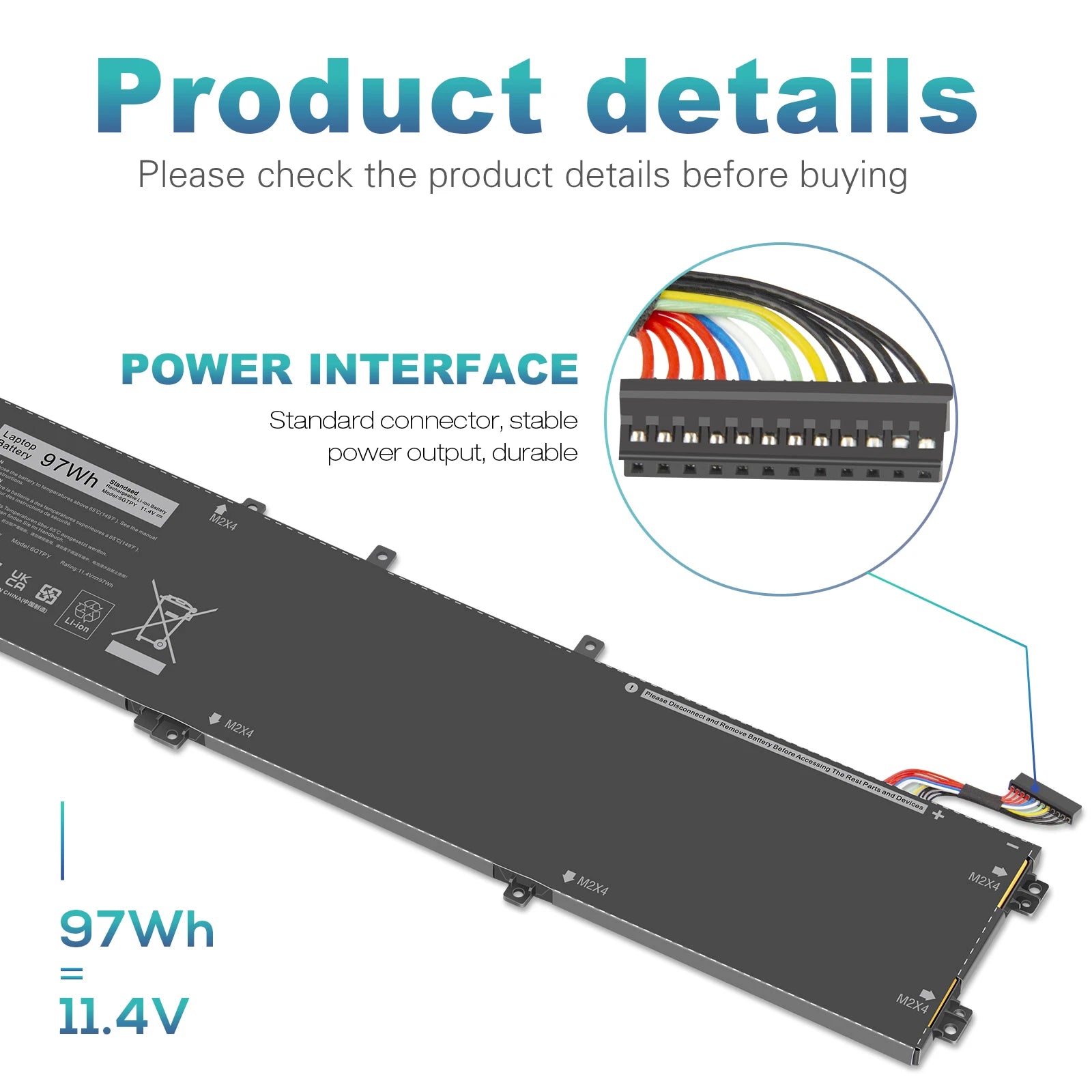 6GTPY Battery for Dell Precision 5510 5520 5530 XPS 15 9570 9560 9550 7590 M5520