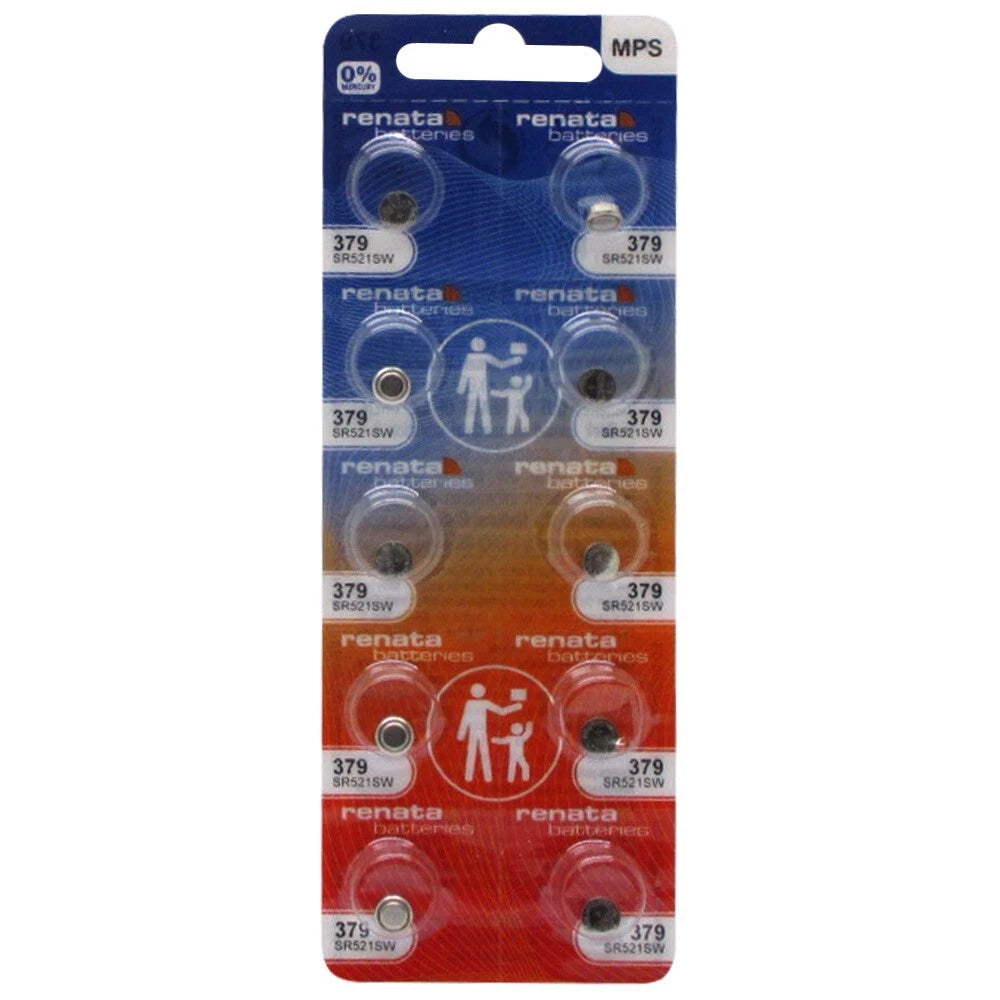 20 Renata 379 - SR521SW Button Cell 0% MERCURY Batteries