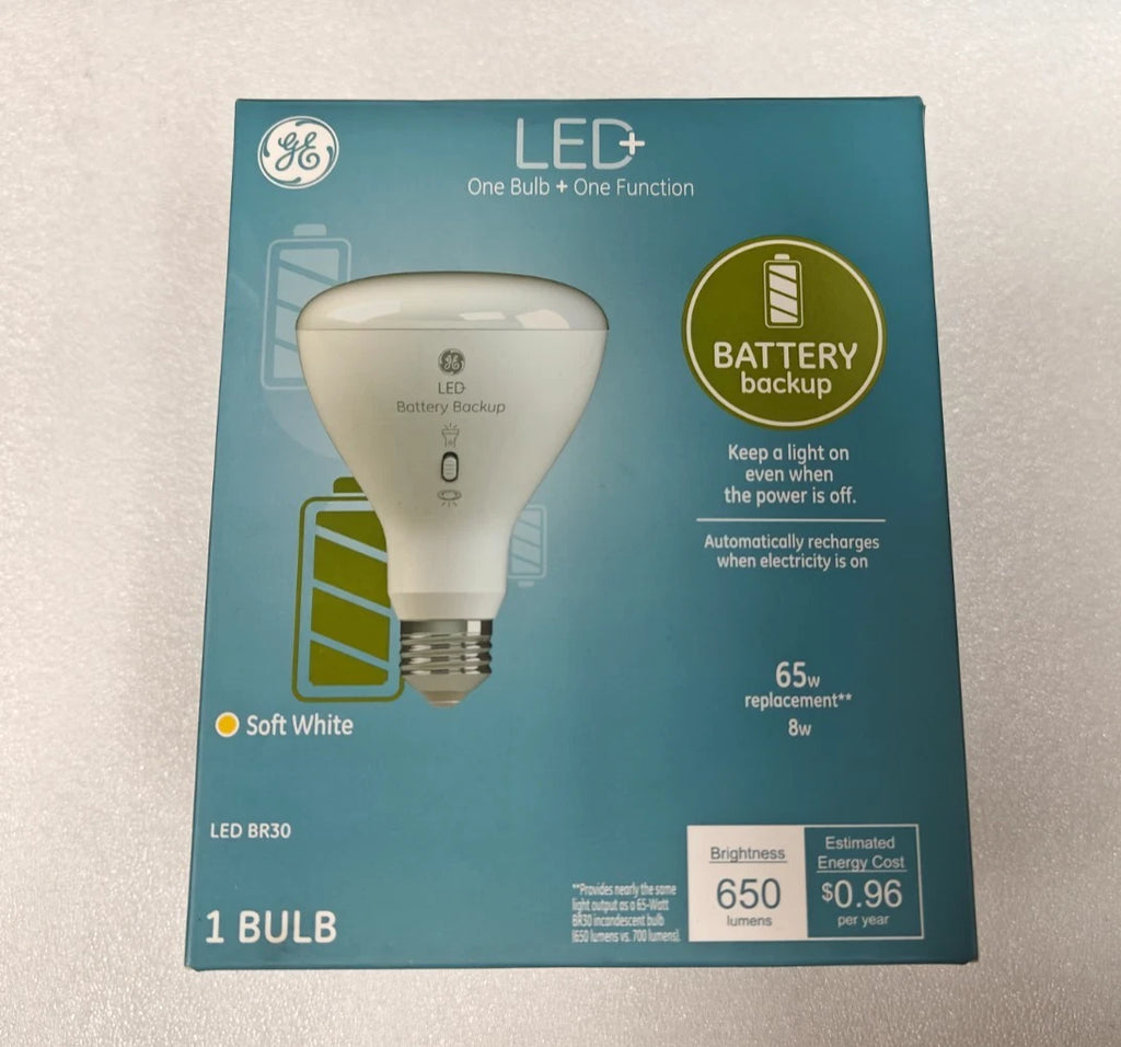 GE Lighting BR30 LED Battery Back Up Bulb 65W Replacement 8W - Soft White