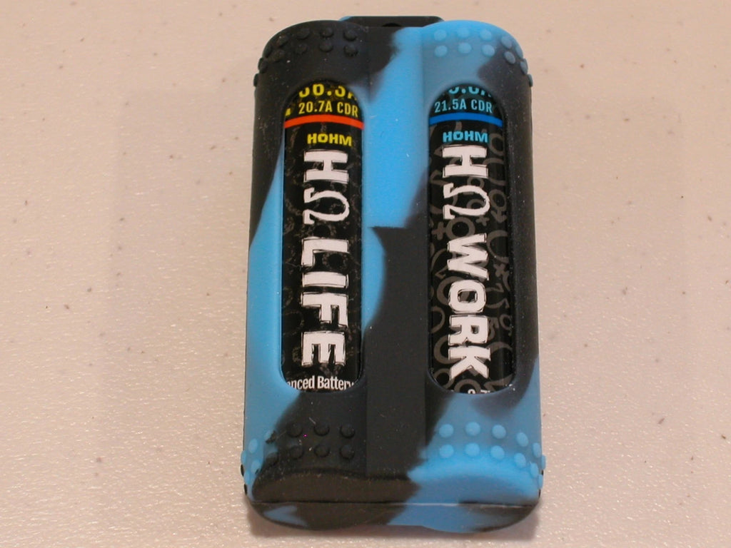 1 pc 2-bay 18650 SILICONE STORAGE PROTECTIVE CASE HOLDER BATTERY black