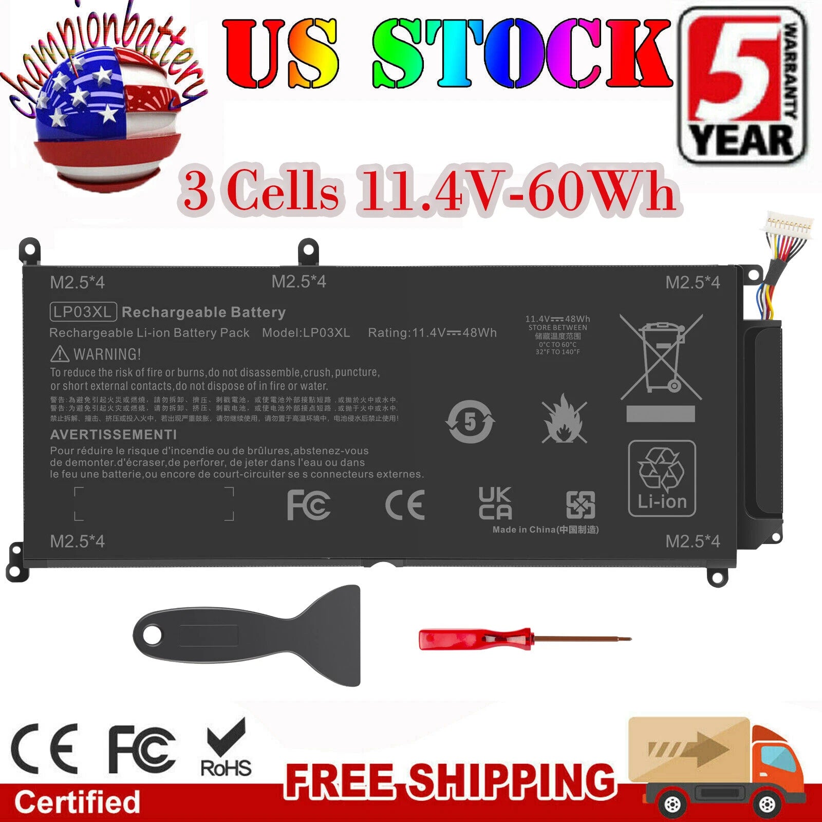 LP03XL Battery for HP Envy 15T-AE000 15-AE Series 805094-005 807211-221/121/241
